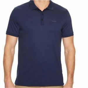 Calvin Klein Men's Liquid Touch Polo Shirt Navy Blue